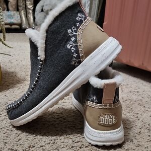 Hey Dude Women's Gray and Tan Shoes